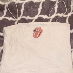 American Eagle rolling stones cropped tank top